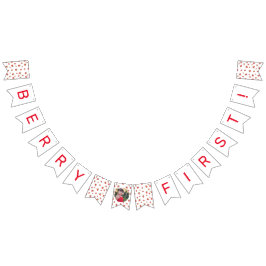 Jordgubbe 1:a födelsedag Berry 1:a foto Vimplar