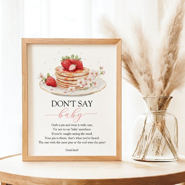 Jordgubbe Baby Brunch Säg inte Baby-tecken Poster (Skapare uppladdad)