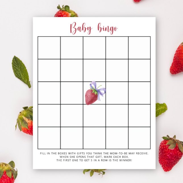 Jordgubbe - Baby shower bingo spel (Skapare uppladdad)