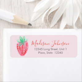Jordgubbe | Baby Shower | Returadressetiketter Returadress Etikett