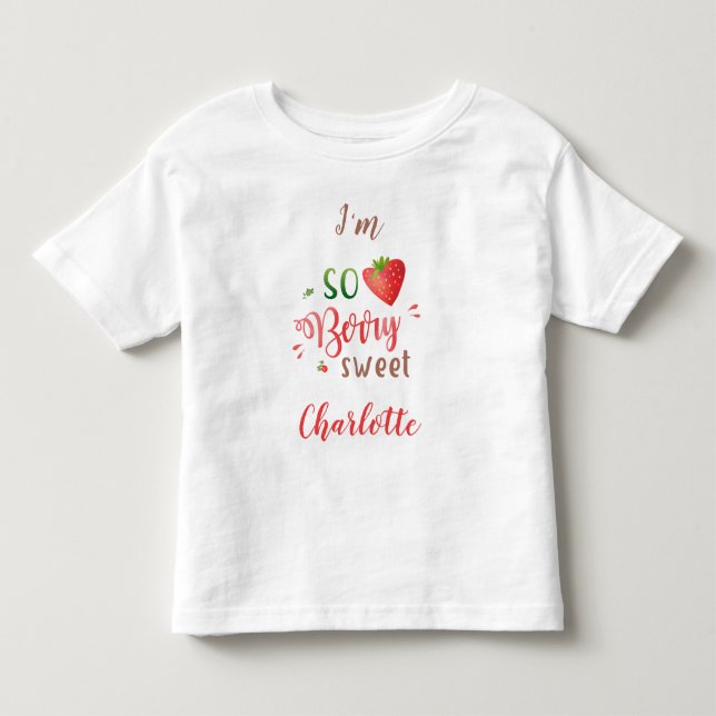 Jordgubbe baby skjorta Bebisar Berry gullig flicka T Shirt (Framsida)
