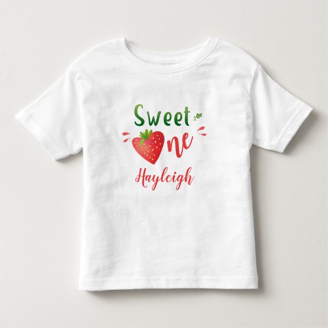 Jordgubbe baby t-shirt Berry söt 1-flickskjorta (Framsida)