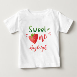 Jordgubbe baby t-shirt Berry söt 1-flickskjorta