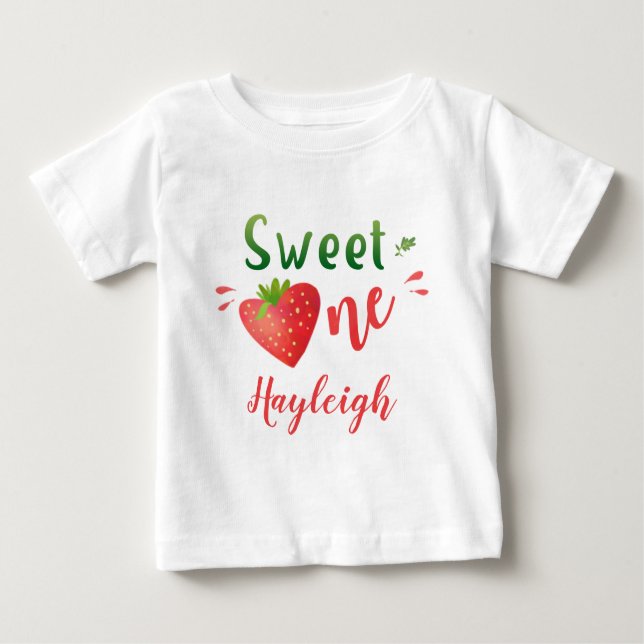 Jordgubbe baby t-shirt Berry söt 1-flickskjorta (Framsida)