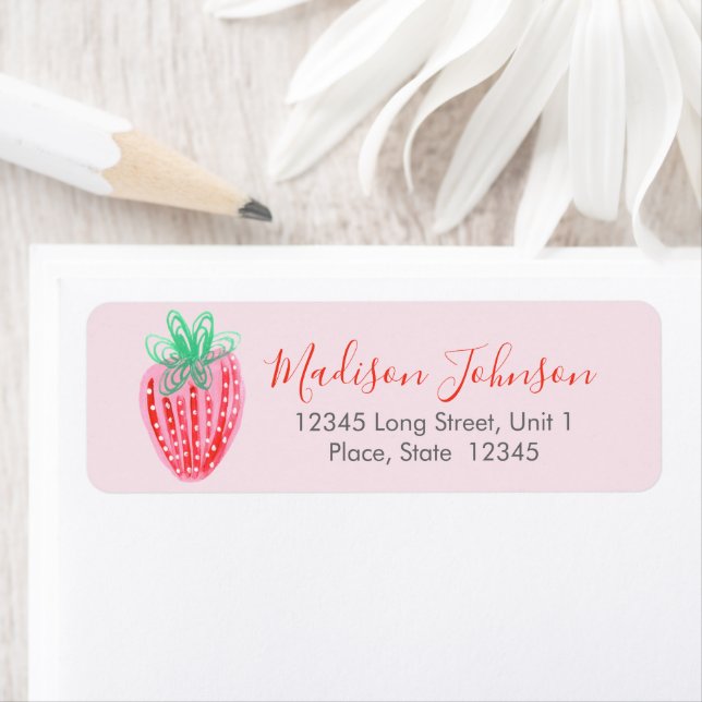 Jordgubbe | Babyskor | RETURETIKETTER Returadress Etikett (Insitu)