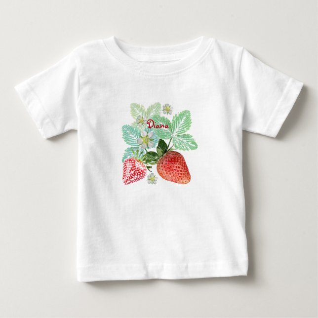 Jordgubbe, bär, röd, färsk, mogen, söt, mat, t shirt (Framsida)
