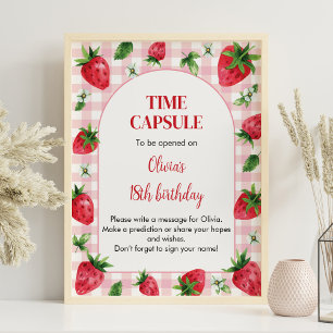 Jordgubbe Berry Birthday Time Kapsel Poster