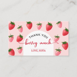 Jordgubbe Berry Första födelsedagen Tack för ditt  Placeringskort