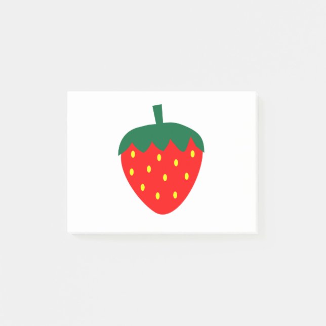 Jordgubbe Berry Fruit Summer Red Post-it Block (Framsida)