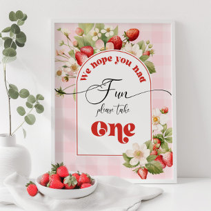 Jordgubbe Berry, söta födelsetal Poster