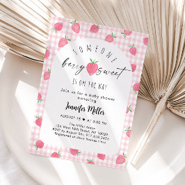 Jordgubbe Berry Sweet Boho Baby Shower Inbjudningar