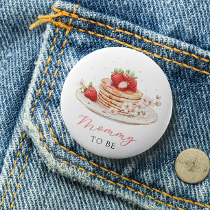 Jordgubbe Brunch Baby Shower Mamma att vara Button Knapp