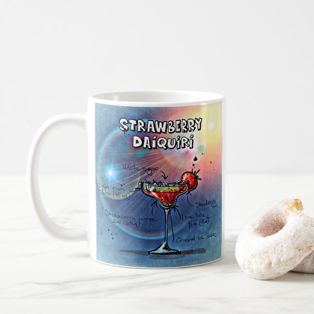 Jordgubbe Daiquiri (#10 av 12 Drink Recipe Sets) Kaffemugg (Med munk)