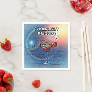 Jordgubbe Daiquiri (#10 av 12 Drink Recipe Sets) Pappersservett