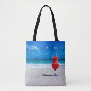 Jordgubbe Daiquiri Tropical Slå Caribbean Beach Tygkasse
