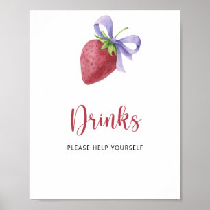 Jordgubbe - Drinks hjälper dig själv Poster