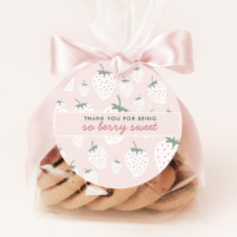 Jordgubbe Fält Berry Sweet Rosa Girl Favor Taggs Gåvor Etiketter
