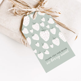 Jordgubbe Fält Berry Sweet Teal Girl Favor Presentetikett