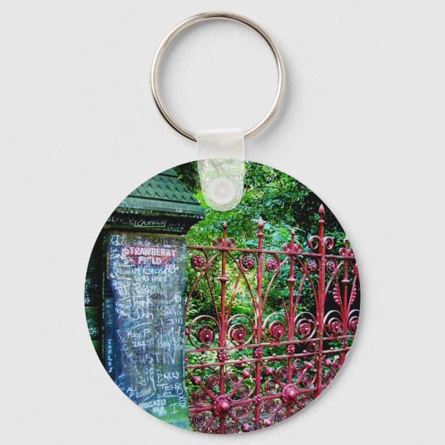 Jordgubbe Fält Grind, Liverpool UK. Nyckelring (Framsida)