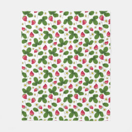 Jordgubbe Fält på White Fleecefilt