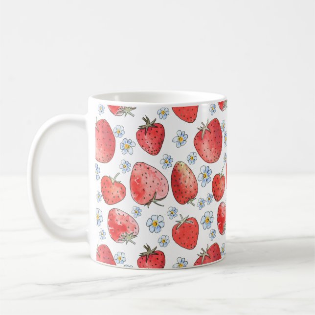 Jordgubbe Fält: Sommarfriskhet Kaffemugg (Vänster)