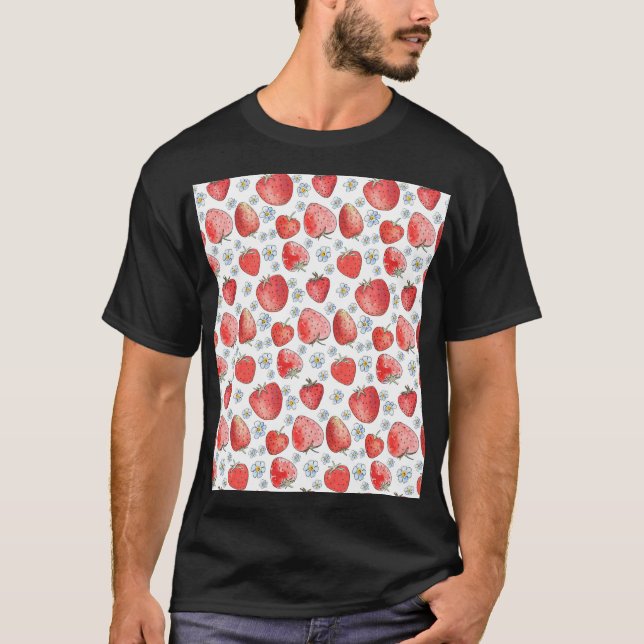 Jordgubbe Fält: Sommarfriskhet T Shirt (Framsida)