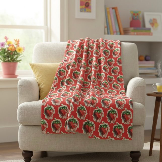 Jordgubbe Fleece Blanket (Skapare uppladdad)