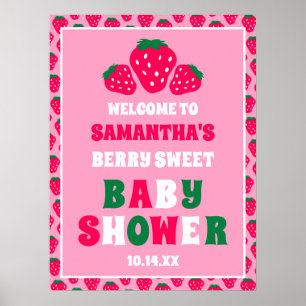 Jordgubbe Flicka Beställare Berry Sweet Välkommen Poster