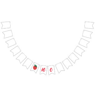 Jordgubbe - första födelsedag vimplar