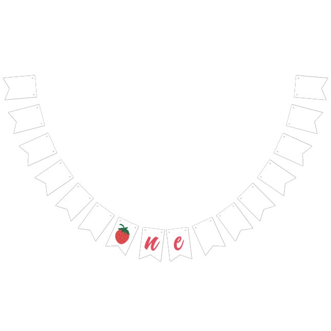 Jordgubbe - första födelsedag vimplar (Alla)