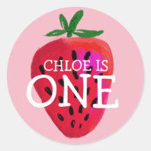 Jordgubbe | Första födelsedagsetiketten Anpassning