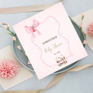 Jordgubbe,Gås,Båg Ram Dots Baby Shower Pappersservett