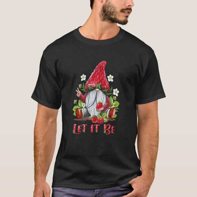 Jordgubbe Gnome Fruit retro hippie gnome peace T Shirt (Framsida)