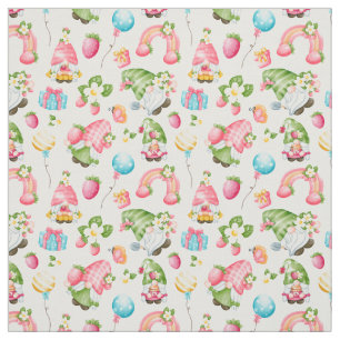 Jordgubbe Gnome Garden Little Girl's Birthday Tyg