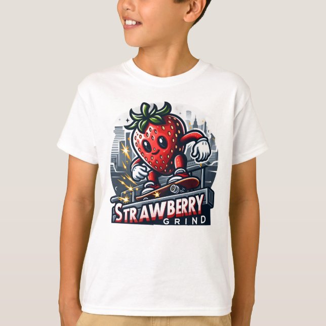 Jordgubbe Grind - Skater Berry T Shirt (Framsida)