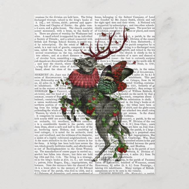 Jordgubbe Hjort Vykort (Framsida)