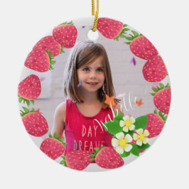 Jordgubbe Julgransprydnad Keramik