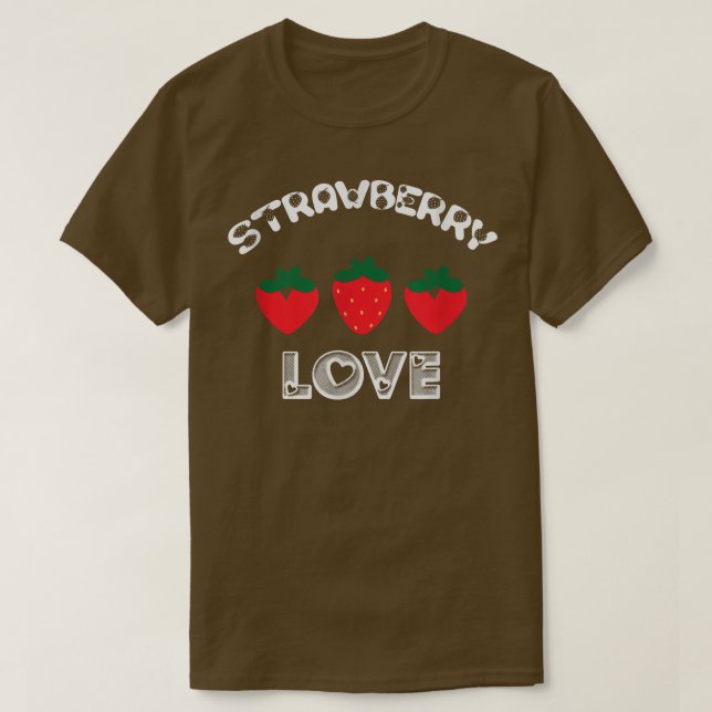 Jordgubbe Kärlek Vegan T Shirt (Design framsida)