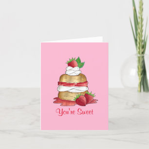 Jordgubbe Kort Cake Shortaka Rosa Du är Sweet
