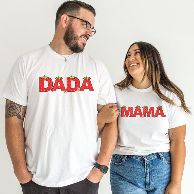 Jordgubbe Mamma Baby 1:a födelsedag Jordgubbstest  T Shirt (Skapare uppladdad)