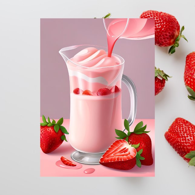 Jordgubbe Milkshake, vykort för postkorsning (Skapare uppladdad)