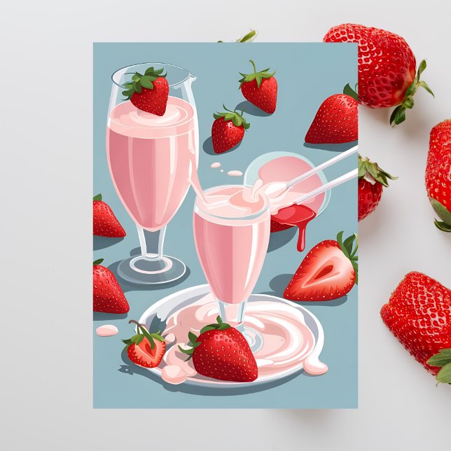 Jordgubbe Milkshake, vykort för postkorsning (Skapare uppladdad)