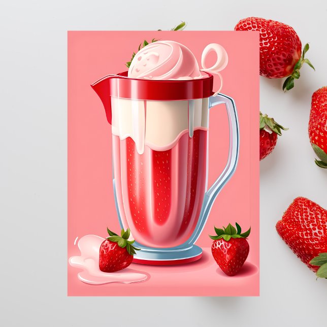 Jordgubbe Milkshake, vykort för postkorsning (Skapare uppladdad)