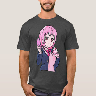 Jordgubbe Milkskake Cute Japan Aesthetic Anime O T Shirt