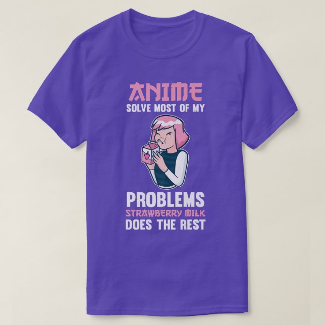Jordgubbe Mjölk Anime  T Shirt (Design framsida)