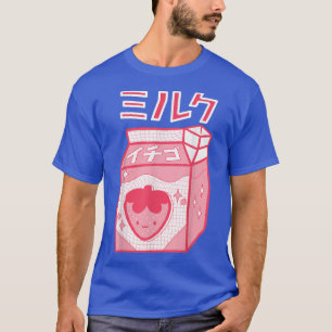 Jordgubbe Mjölk Kawaii Katakana Japanska Anime Coo T Shirt
