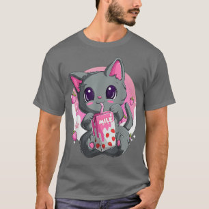 Jordgubbe Mjölk Shirt for Women Girls, Kawaii Anim T