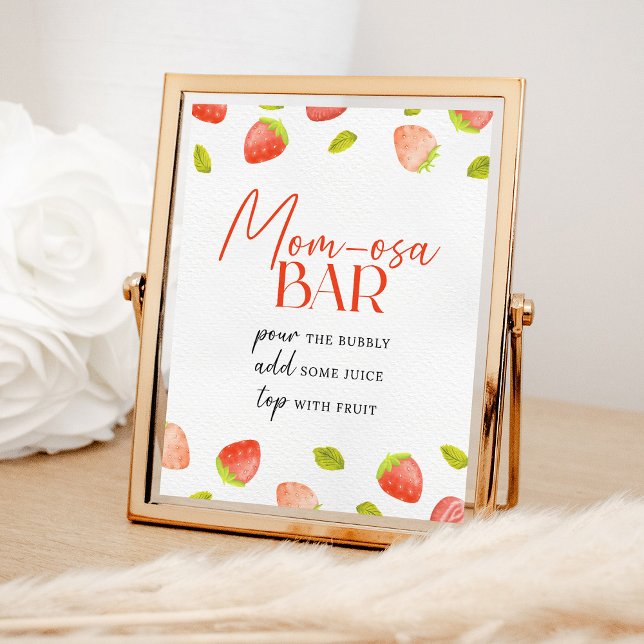 Jordgubbe Momosa Pub Berry Sweet Baby Shower Poster (Skapare uppladdad)