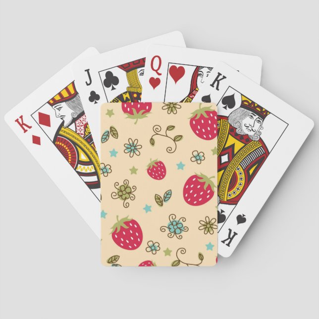 Jordgubbe mönster casinokort (Baksidan)