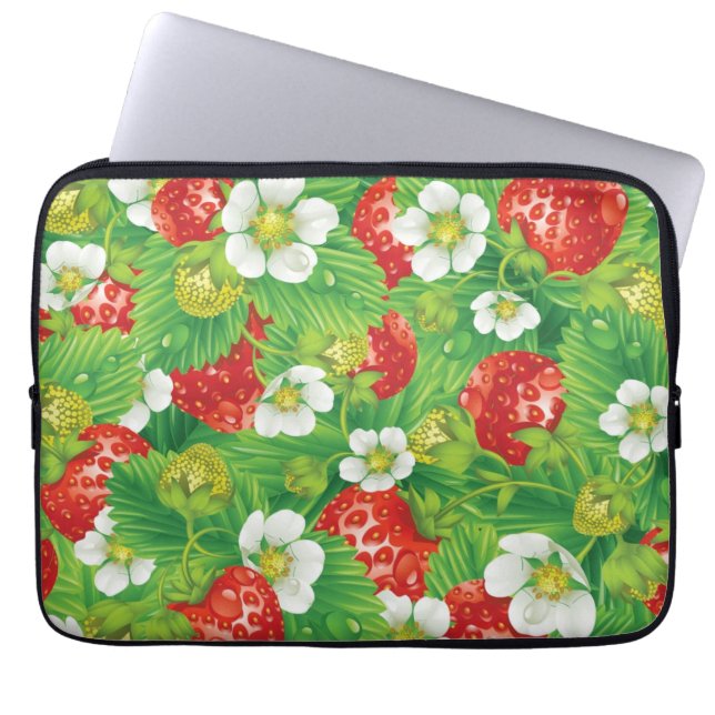 Jordgubbe mönster laptop fodral (Framsidan)